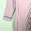 Cupcakes and Cashmere Pink Button Night Gown Black Trim Size Sm‎ Long Sleeve Photo 3