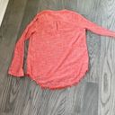 Caslon  lightweight spring summer cotton raw hem henley popover coral top Medium Photo 3