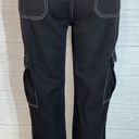 Black cargo pants white contrast stitching womens size S Photo 3