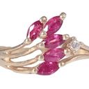 Ruby 14K YELLOW GOLD 5 MARQUISE SHAPE  RING SZ 5 Photo 0