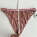 Good American NWT  Ribbed Better Cheeky Bikini Bottom Desert Rose Size 3 / Large Photo 5