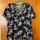 L.L.Bean  Signature Women’s V-Neck Tee Shirt Bird Print Short Sleeve Top Small Photo 9