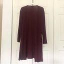 Nine West NWT  Wine Red Long Thin Open Front Cardigan Sweater Duster Size Large Photo 6