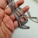 Monet Vintage  Silver Tone CHAIN Link Extra Long BAR Necklace 57 in Photo 2