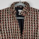 Chico's  Fabulous Fall Signie Wool Blend Black Metallic Tweed Plaid Blazer Jacket Photo 5