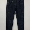 Eileen Fisher  Cargo Zip Pockets Faded Black Zippered Ankle Jeans Size 6 Photo 0