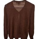 DKNY  100% Tussah Silk
Blouse Sweater Cardigan
Brown Floral size Medium Photo 3