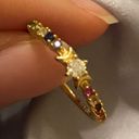 The Moon Plated Colorful Rainbow Crystal Ring Photo 5