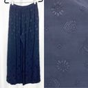 CP Shades  Vintage Embroidered Relaxed Fit Wide Leg Pull On Cropped Pants Blue Photo 2