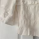 Free People  Bell Sleeve Square Neck Smocked White Top Photo 1