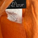 Bleu d'Azur Orange 100% Linen Double Strap Midi Dress Women's 10 Photo 4