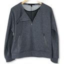 BCBGMAXAZRIA  Tallulah Zipper Mesh Grey Sweatshirt Photo 3