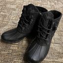 Sperry Black Grey Saltwater Quilted Waterproof Rain Boot Photo 1