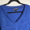 Lane Bryant  Blue  V Neck Long Sleeve Sweater Chiffon Trim Photo 1