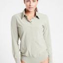 Athleta ‎ River North Sage Green Long Sleeve Button Up Bodysuit Size L Photo 1