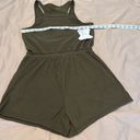 Shosho army green drawstring waist sleeveless romper pockets summer Photo 1