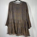 La Femme  Women’s Brown Cotton Long Sleeve Crew Neck Pullover Tunic Top Size M Photo 6