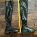 ZARA Black faux leather  Above The Knee Boots Photo 7