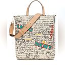 DKNY  Lilly Graffiti White Tote Bag Like New Photo 0