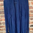 Premise Studio  Navy Blue Pleated Open Front Cardigan Sweater Women's Size Small Photo 0