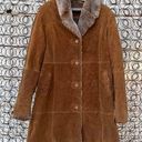 Bernadino Collection suede leather faux fur lined penny lane style trench coat Size L Photo 0