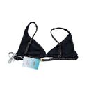 ANDIE  Swim x Demi Moore The Tropez Triangle Bikini Top Size Small Black Gold Photo 2