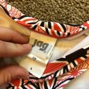 Jag jeans NEW NWT  Coral Red ? Brown Tropical Floral Y2K 00s Bikini BOTTOM Small Photo 4