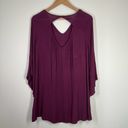 Lush Clothing Whitney Woven Bell Sleeve V Neck Dress - Dark Burgundy/Red Wine XS Photo 1