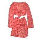 l*space L* Bandera Top & Sarong Bikini Coverup Set Heatwave Pink Orange Size Small Photo 5