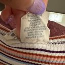 Sky And Sparrow  Cream Pink Blue Ribbed Stripped Crew Neck Crop Cinched Top M Photo 4