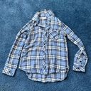 Thread and Supply  Blue Plaid Button Up Long Sleeve Women's Shirt Flannel SMAL Photo 0