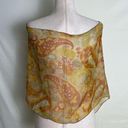 Vintage 60s 70s Hand Rolled Long Silk Scarf Sheer Retro Floral Paisley 41x16 Photo 5