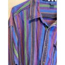 Basic 955 Jeans Bright Colorful Vintage Denim Striped Long Sleeve Button Up XL Photo 4