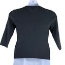 Cable & Gauge Cable Gauge Medium Top Black 1/2 Sleeve Silver Ring Neckline Cutout Womens Photo 1