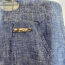 Jones New York  Linen Blend Casual Lightweight Blue Capri Cropped Ankle Pants Photo 7