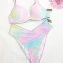 PINK - Victoria's Secret Victoria’s Secret PINK Crinkle Two Piece Bikini Set Push Up Top Bottoms Pastel Photo 1