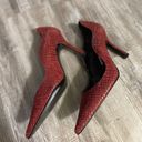 Tommy Hilfiger  Stiletto Heels Red Leather Size 5.5 Photo 9