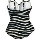 Coco reef Contours  Striped Black & White One Piece Swimsuit Twist 8 32D New Photo 3