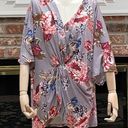 Grey and pink floral plus size top / XXL / Excellent condition Gray Photo 0