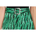 INC  belt print green black midi skirt animal print Size 2 NWT Photo 3