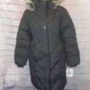 London Fog  black faux fur hooded jacket size large Photo 1