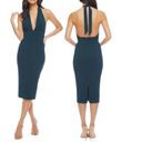 Dress the Population  Vanessa Dress Womens Medium Halter Bodycon Midi Sexy Party Photo 1