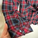 J.Jill  Plaid Buttoned Tied Blouse Size Large Petite Cotton Blend Photo 3