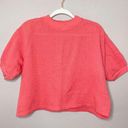 Vintage 80s Fixsun Casual Cropped Short Sleeve Top in Coral Ribbed Size Large Photo 1