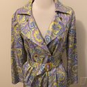 J. McLaughlin  Silk Paisley Print Trench Coat Photo 3