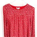 Daisy BODEN Flare Cuff Red & White Rosehip Aditya  Long Sleeve Smocked Blouse Top Photo 2