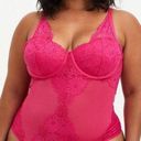 Torrid NWT  Lace Piece Bodysuit Beet Root Pink Mesh Underwire Lingerie Size 5X Photo 0