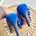 Givenchy  Blue Suede Caged Open Toe Heels in Size 37 Photo 3