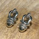 David Yurman Vintage  Sterling Silver & 14K Gold Door Knocker Acorn Drop Earrings Photo 4