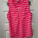 New York And Company  Soho Jeans Pink Striped Sleeveless Blouse L Photo 0